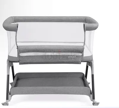 Gokke bedside co-sleeper bassinet - grey, adjustable height