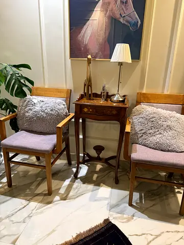 2 wood chairs