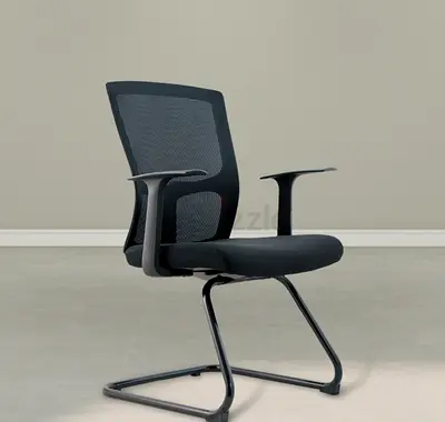 10 Black mesh visitor / conference chair with sled base Black Mesh Visitor & Conference Chair with