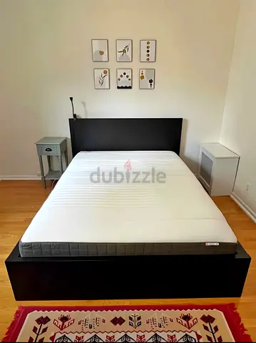 Ikea king size bed with mattress and storage drawers