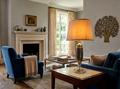 Table Lamp with Fabric Shade - Classic Design 80 cm