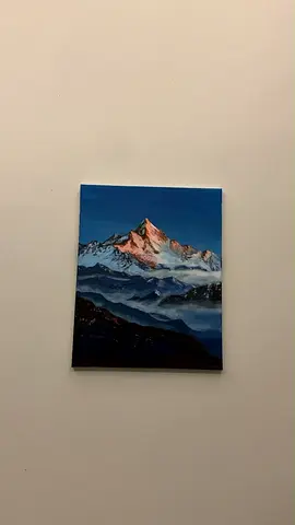 Original Mountain Landscape Painting on Canvas - Framed Style