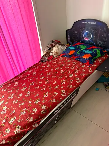Single kids bed frame with mattress — good condition