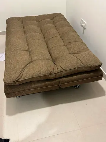 Brown Fabric Sofa Bed