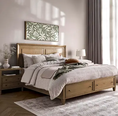 Leopold solid wood bed Super king size with mattress and 2 nightstands at a great price!!!
