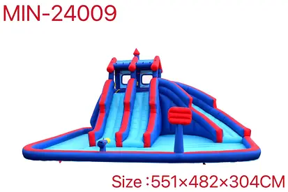 Large Inflatable Water Slide Combo with Pool - 5.5m x 4.8m . Outdoor bouncer for kids .