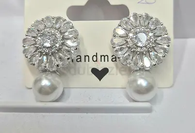 Silver-tone crystal chandelier earrings