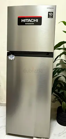 Hitachi 2-Door Refrigerator - Silver, Very Good Condition