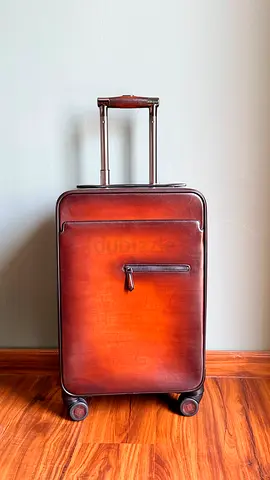 *BERLUTI*  Scritto Leather Formula 1004   Rolling Suitcase