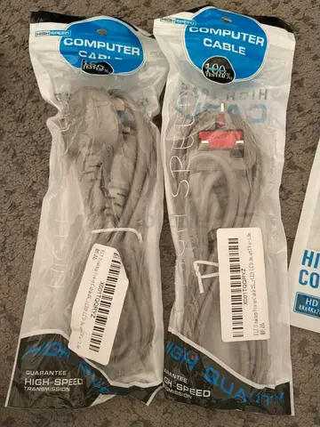 6 brand New computer cables + USB cable all new
