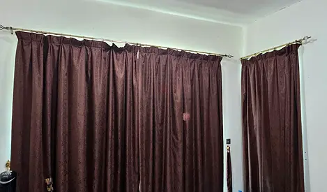 Complete set of Curtains & Curtain rods for 1BHK