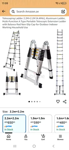 Telescopic Multi-Position Ladder 2.2m - Portable, Foldable