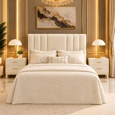 New Modern upholstered Queen bed with padded headboard storage bed- luxurious Queen size bed