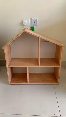 Wooden Dollhouse / Display Shelf - 3-Level, Natural Finish