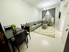 Furnished 2-bedroom apartment with living room for monthly rent | Ajman Corniche area | Stylish and