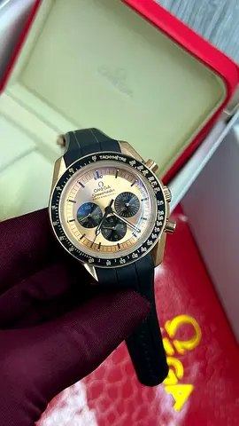 Omega Speedmaster Chronograph Rose Gold Case with Black Rubber Strap