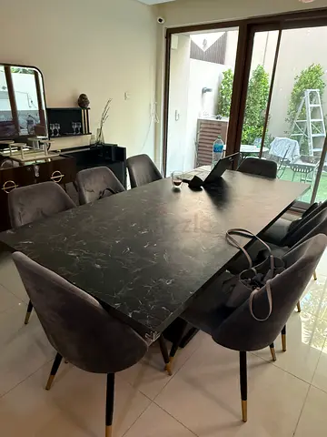 Wooden dining table with 8 chairs and buffet - Good Condition