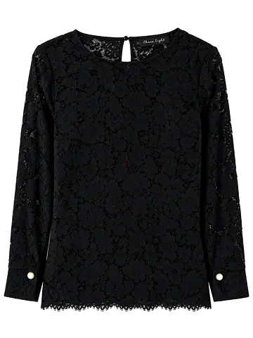 Phase Eight Black lace long-sleeve blouse - UK 10