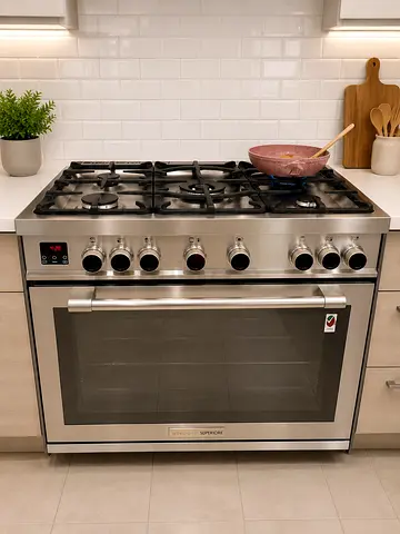 TecnoGas Gas 5-Burner Full Gas Cooking Range Oven With Fan Latest Version 90cm