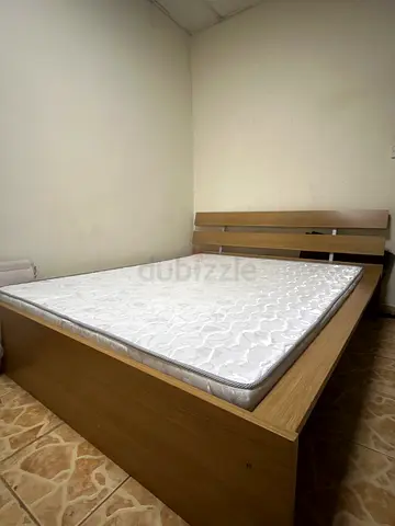 IKEA Queen size wooden bed frame with mattress, good condition