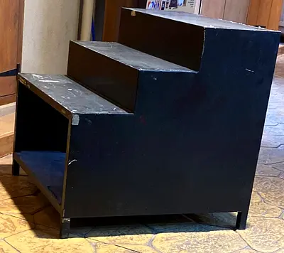 Black metal display/storage unit - multi-level shelf