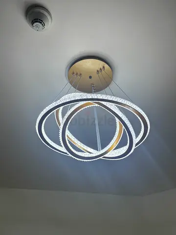 Modern 3-Ring Crystal LED Chandelier – Gold