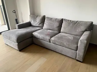 Crate&barrel axis feather filled L shape sofa