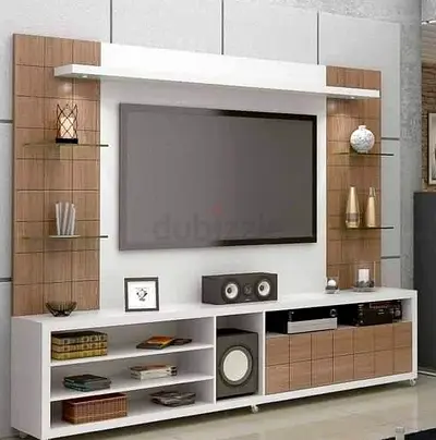 Modern entertainment TV unit with shelves Custom Made