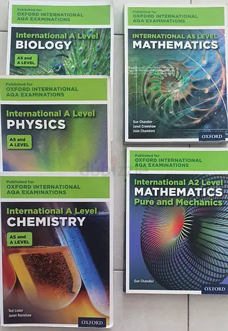 Oxford International A Level Textbooks — Biology, Chemistry, Physics, Mathematics (Pure & Mechanics)