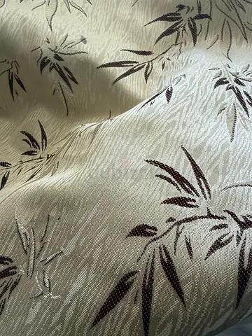 Light beige patterned curtains with bamboo design - 2