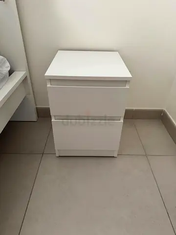 Modern White 2-Drawer Nightstand