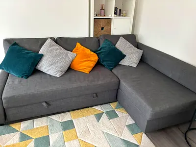 Modern L-Shaped Sectional Sofa Bed with Storage