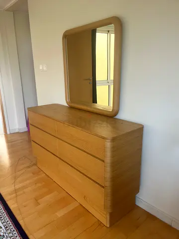 Wooden Dresser with Mirror
