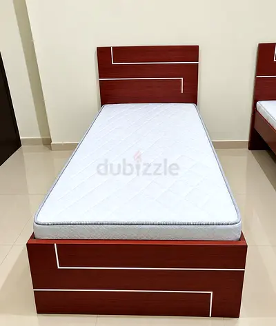 Brand new single 90x190 size wood Bed including mattress available