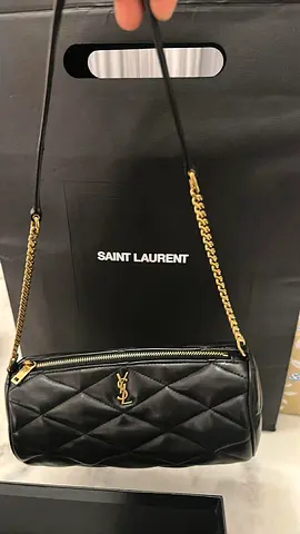 Saint Laurent Quilted Leather Bag - Black YSL Chain Strap