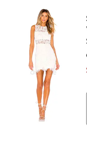 White Lace Mini Dress - Sleeveless, Size XXS