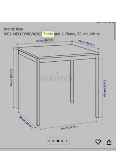 IKEA Melltorp/Adde small white dining table (75 x 75 cm) - sturdy, compact