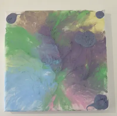 Beautiful Original Abstract Acrylic Canvas Painting – Colorful Fluid Wall Art