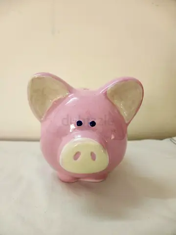 Pink Ceramic Piggy Bank - Cute Coin Box