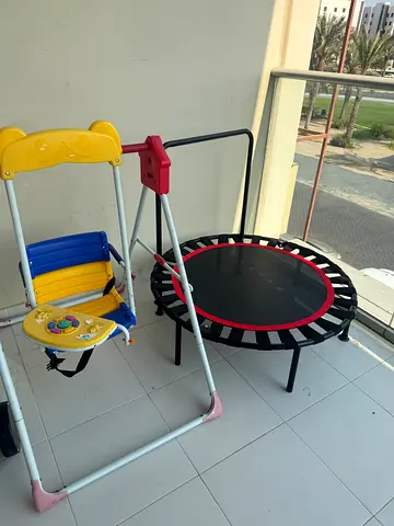 Kids trampoline and swing