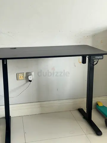 Height-Adjustable Black Standing Desk - Compact, Good Condition