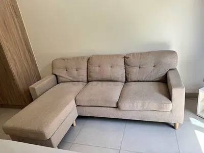 Comfortable 3 Seater L-Shaped Fabric Sofa