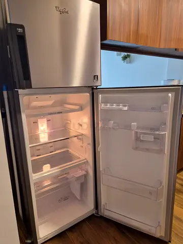 Whirlpool Silver Two-Door Refrigerator - Good Working Condition
