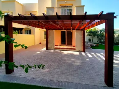 Wooden outdoor pergola