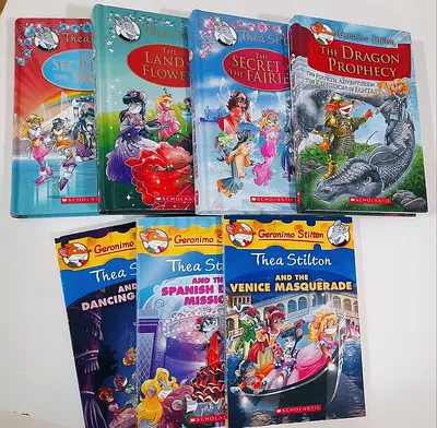 Geronimo Stilton and Thea Stilton Book Collection-4 hard cover books+3 paper cover books