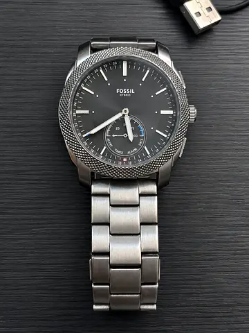 Fossil Q Machine Hybrid Smartwatch FTW1166 – 45mm Stainless Steel – Excellent Condition