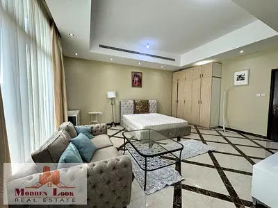 Brand New Fully Furnished Studio Monthly/3500 Separate Kitchen Glass Shower Washroom Neat And Clean Apartment Near To NMC Royal In Khalifa City A