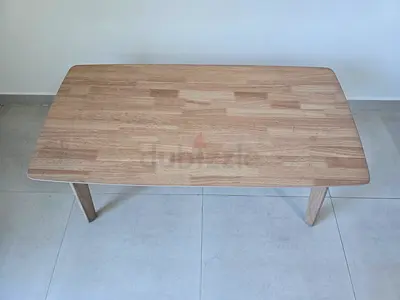 Solid Wood Rectangular Coffee Table - Light Oak Finish, Good Condition