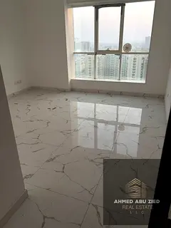 1BHK for annual rent in Oasis Towers, Ajman. master bedroom, open view, parking, gym, swimming pool,