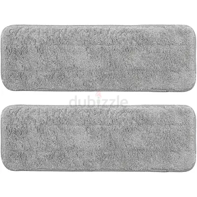 Set of 2 Grey Rectangular Plush Bath/Runner Rugs - Soft, Non-slip